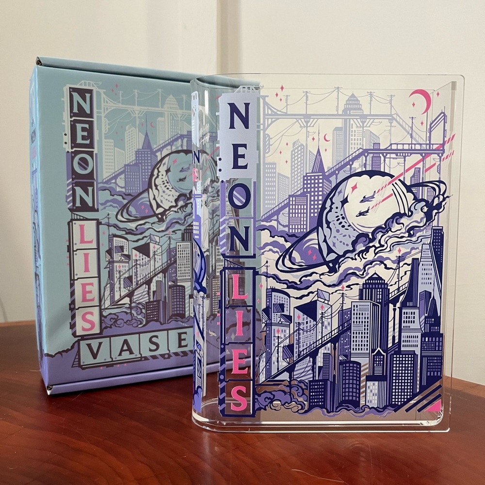 Neon Lies Book Vase